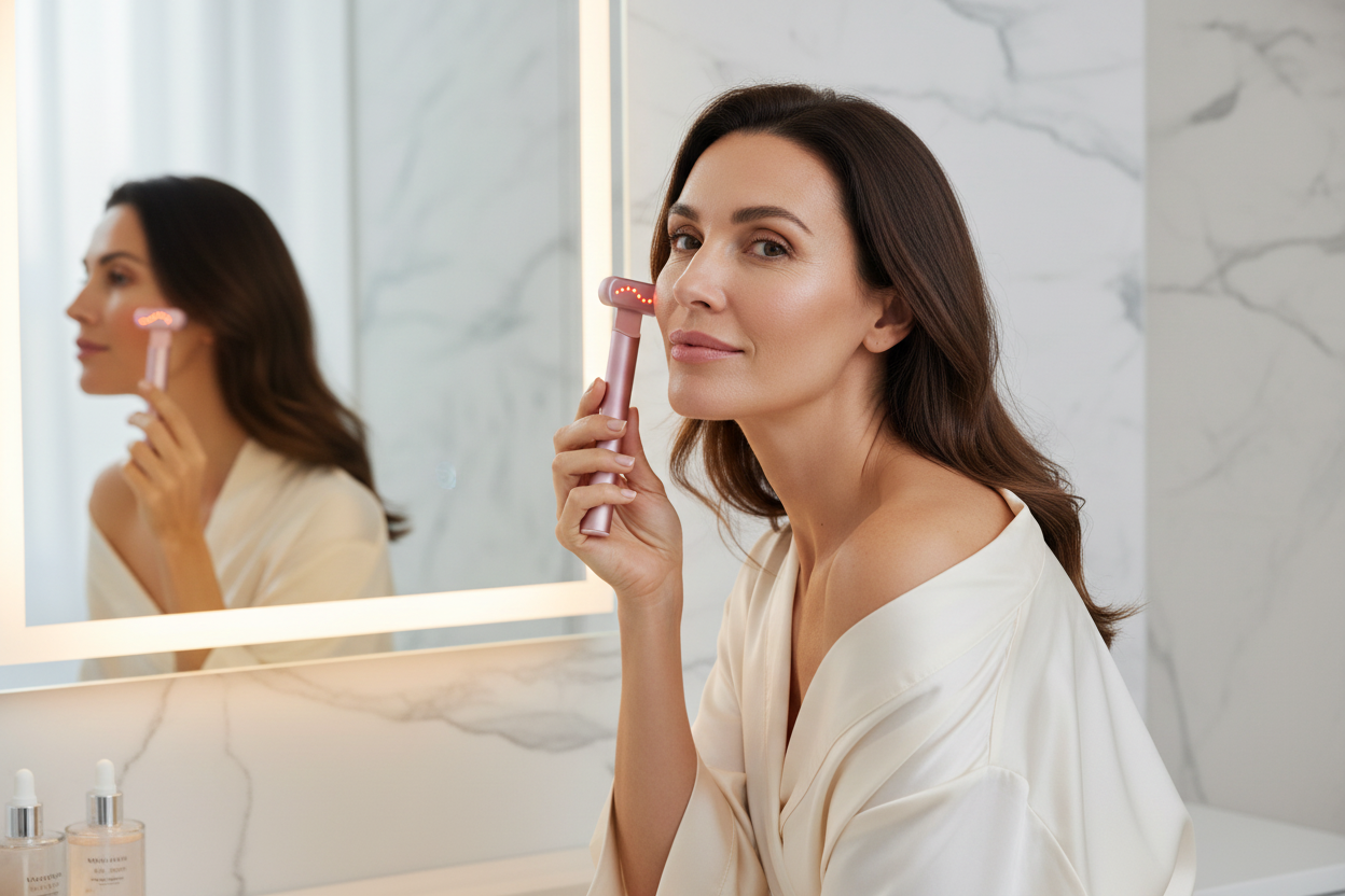 Baguette Faciale Claria Glow - En action